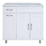 Тумба с раковиной Misty Купер 90 R белая с бельевой корзиной Тумба с раковиной Misty Купер 90 R белая с бельевой корзиной