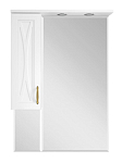 Зеркало-шкаф Misty Амбра 70 L белый с подсветкой Зеркало-шкаф Misty Амбра 70 L белый с подсветкой