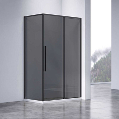 Душевой уголок Vincea Slim-N 110*80*195 профиль черный матовый стекло тонированное без поддона