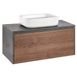 Тумба под раковину Vincea Mesa 100 табачный дуб/бетон Тумба под раковину Vincea Mesa 100 табачный дуб/бетон