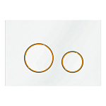 Клавиша смыва Veconi Design белая/золото глянцевая