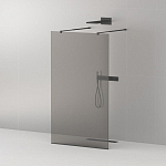 Душевая перегородка Cezares LIBERTA-L-2-110-GR-NERO Walk-in 110*195 L/R с возможностью двустороннего входа, стекло графит, профиль черный без поддона Душевая перегородка Cezares LIBERTA-L-2-110-GR-NERO Walk-in 110*195 L/R с возможностью двустороннего входа, стекло графит, профиль черный без поддона