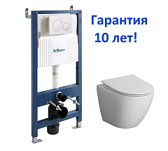 Комплект инсталляции BelBagno BB-101-M-BC + NG-9301 клавиша смыва белая Комплект инсталляции BelBagno BB-101-M-BC + NG-9301 клавиша смыва белая