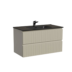 Тумба с раковиной Sancos Snob T 90 Beige Soft (раковина Element CN7002MB черная матовая) Тумба с раковиной Sancos Snob T 90 Beige Soft (раковина Element CN7002MB черная матовая)