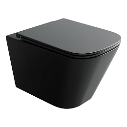 Подвесной унитаз Ceramicanova Union 34*49 черный матовый безободковый Tornado с крышкой-сиденьем микролифт Slim