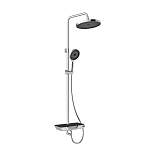 Душевая стойка Iddis SpaHome SPASBBTi06 черный/хром с изливом, с полочкой, с кнопочным управлением Push Control