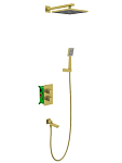 Душевой комплект Timo Petruma SX-5049/17SM с термостатом и изливом золото матовый Душевой комплект Timo Petruma SX-5049/17SM с термостатом и изливом золото матовый