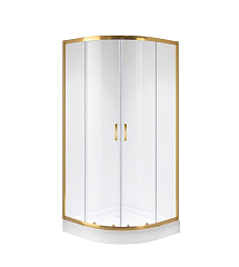 Душевое ограждение Niagara Nova NG-6407-08 GOLD 100*100*190 полукруг, двери раздвижные без поддона
