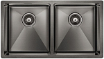 Кухонная мойка Paulmark Dopplet PM507844-GM 78*44 вороненая сталь