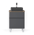 Тумба под раковину Raval Morelle 60 антрацит/дуб трюфель напольная